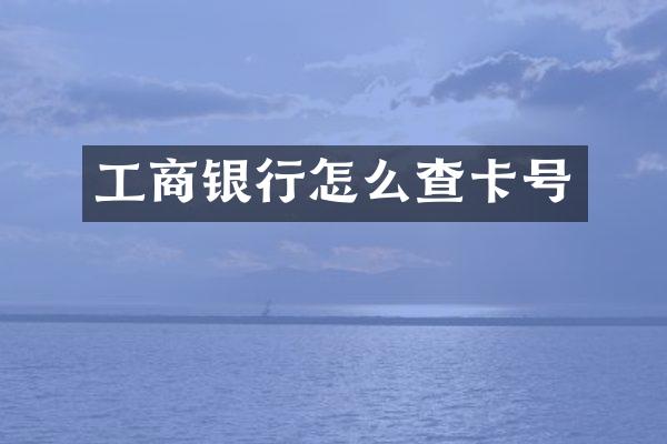 工商银行怎么查卡号