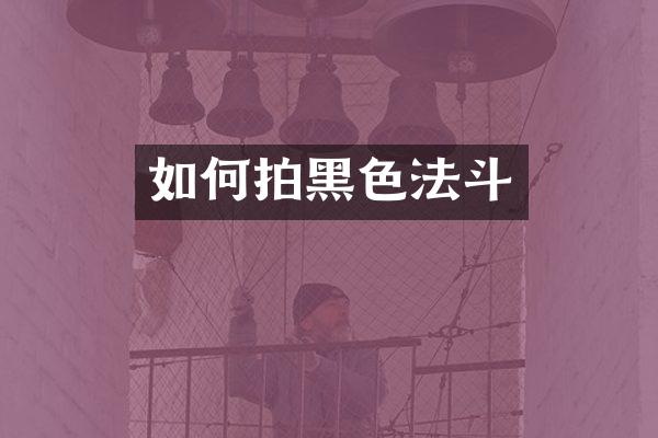 如何拍黑色法斗