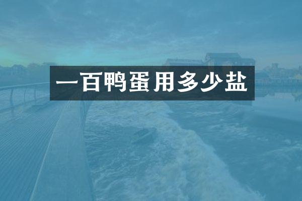 一百鸭蛋用多少盐