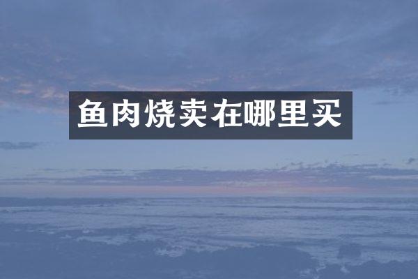鱼肉烧卖在哪里买