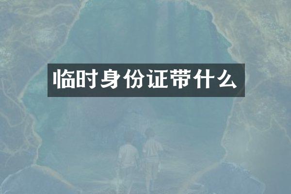 临时身份证带什么