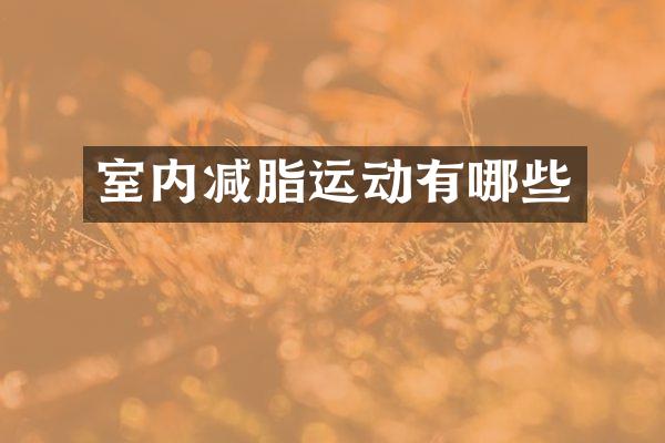 室内减脂运动有哪些