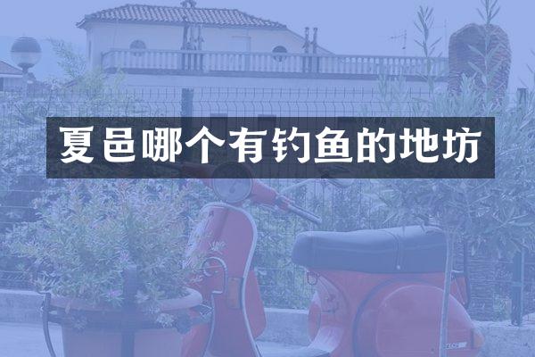 夏邑哪个有钓鱼的地坊