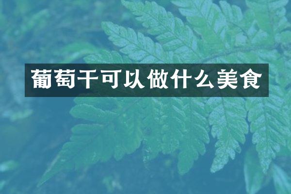 葡萄干可以做什么美食
