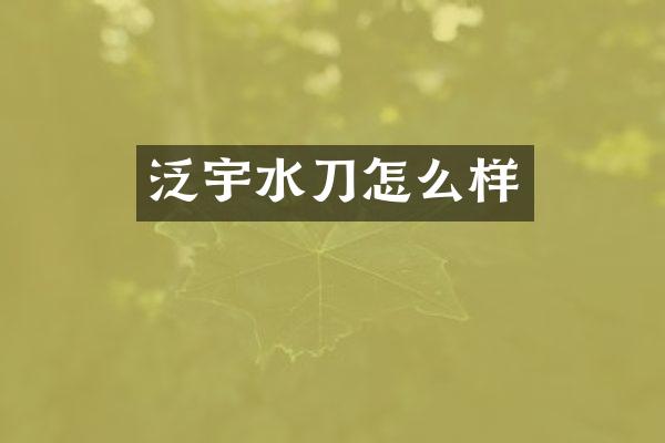 泛宇水刀怎么样
