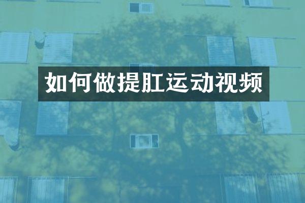如何做提肛运动视频