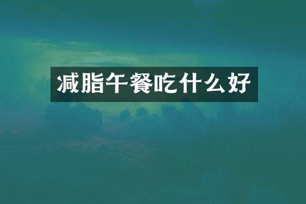 减脂午餐吃什么好