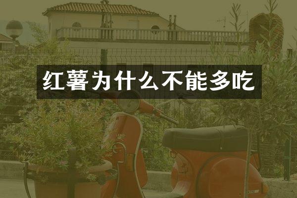 红薯为什么不能多吃