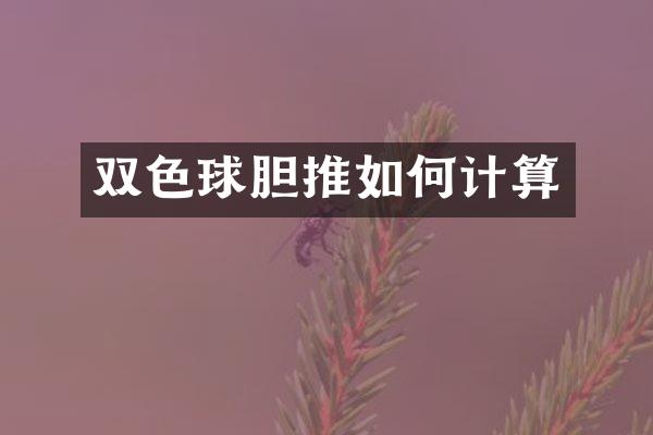 双色球胆推如何计算