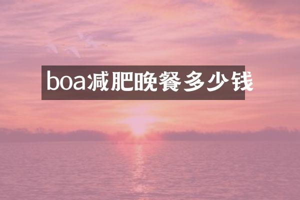 boa减肥晚餐多少钱