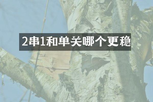 2串1和单关哪个更稳