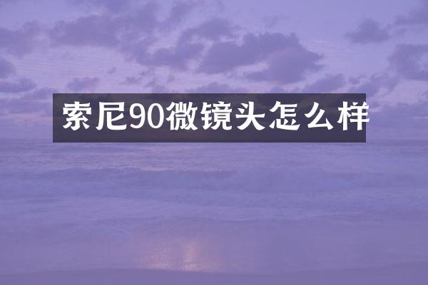 索尼90微镜头怎么样