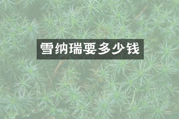 雪纳瑞要多少钱