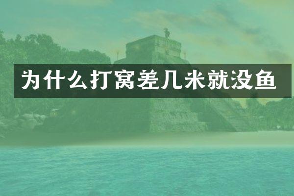 为什么打窝差几米就没鱼