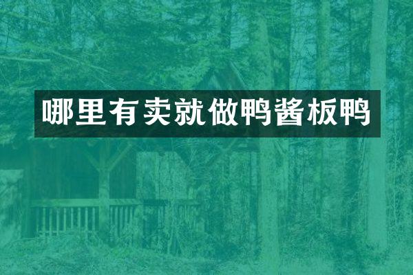 哪里有卖就做鸭酱板鸭