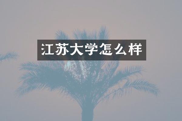 江苏大学怎么样