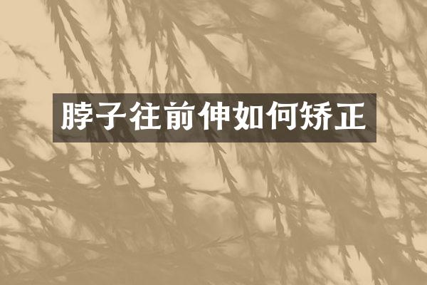 脖子往前伸如何矫正