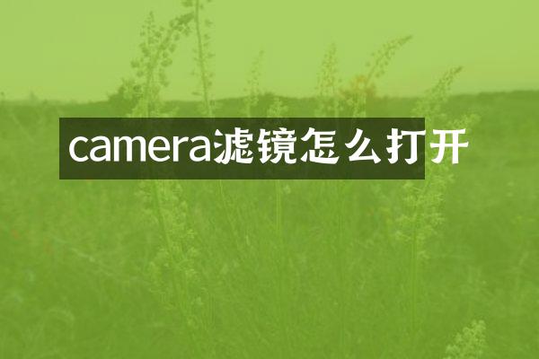 camera滤镜怎么打开