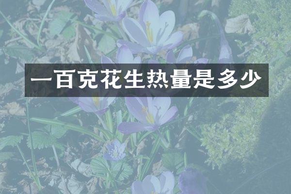 一百克花生热量是多少