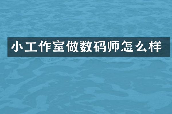 小工作室做数码师怎么样