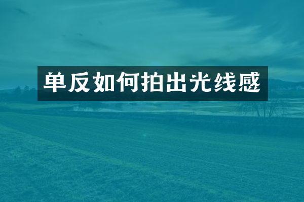 单反如何拍出光线感