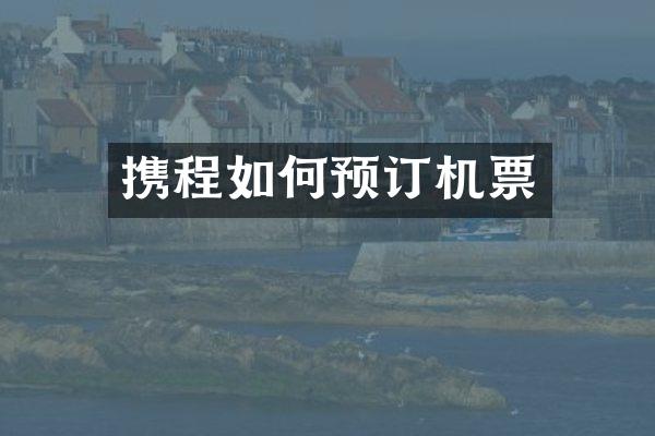 携程如何预订机票