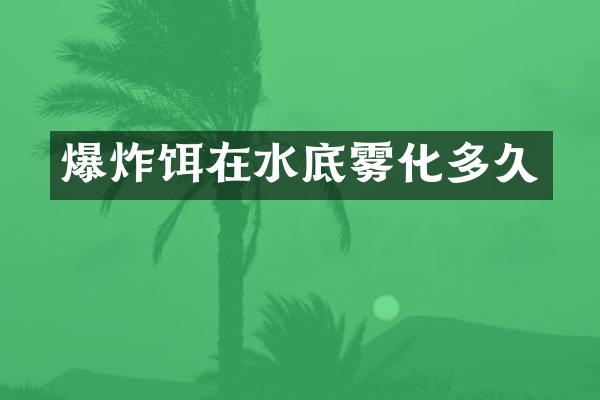 爆炸饵在水底雾化多久