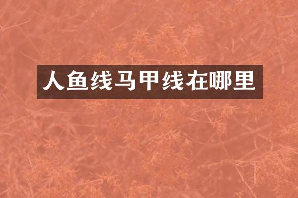 人鱼线马甲线在哪里