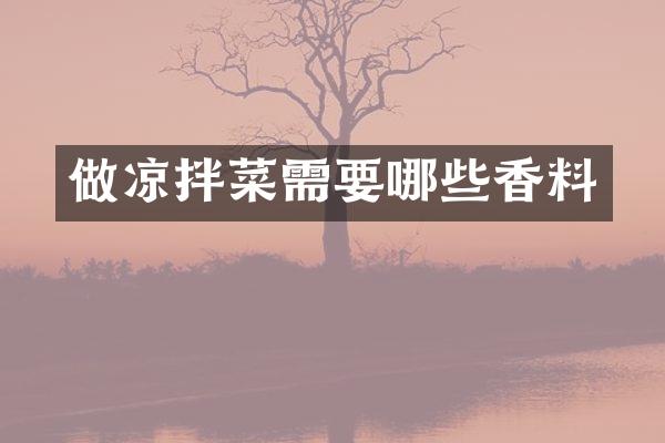 做凉拌菜需要哪些香料