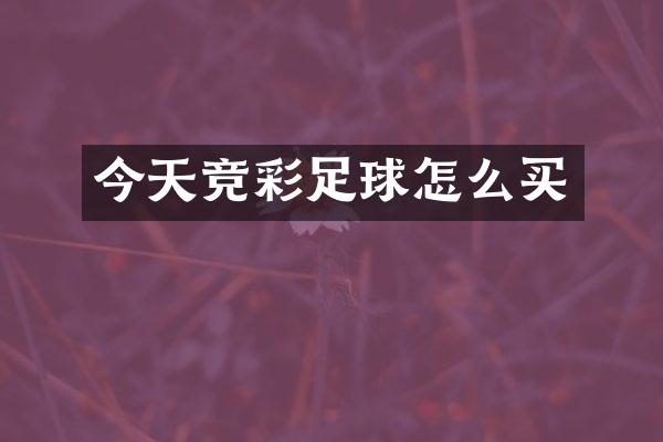 今天竞彩足球怎么买
