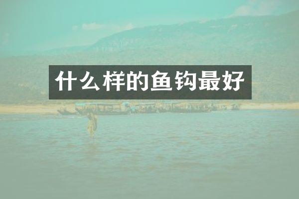 什么样的鱼钩最好