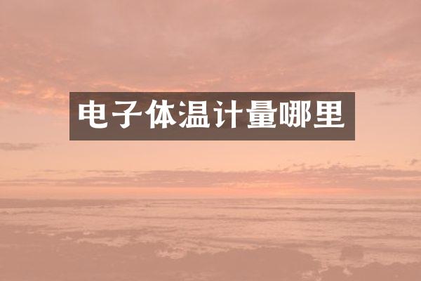 电子体温计量哪里