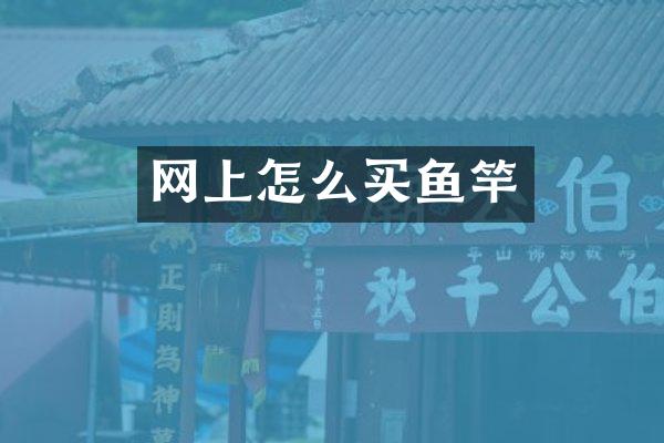 网上怎么买鱼竿