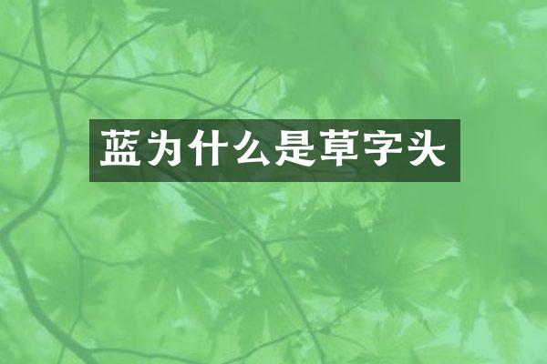 蓝为什么是草字头