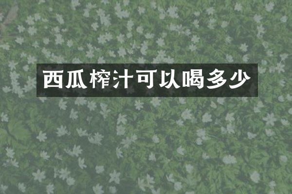 西瓜榨汁可以喝多少