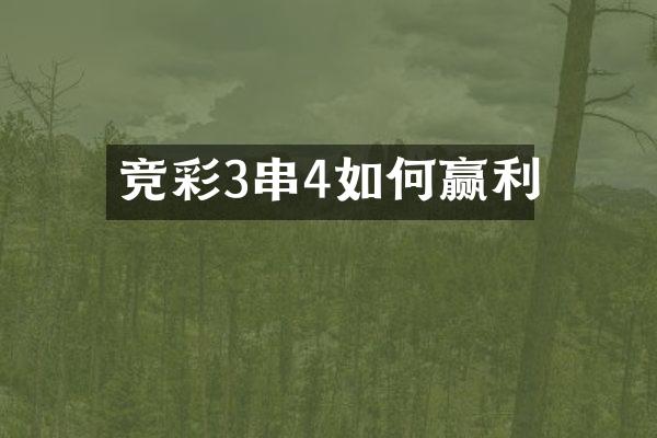 竞彩3串4如何赢利