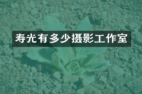 寿光有多少摄影工作室