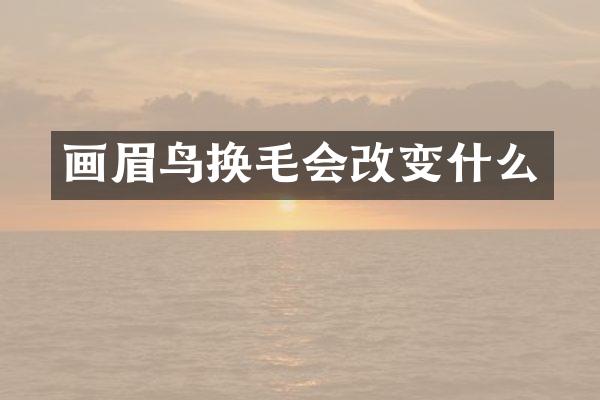 画眉鸟换毛会改变什么