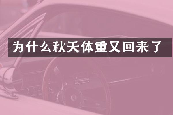 为什么秋天体重又回来了