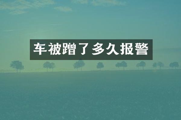 车被蹭了多久报警