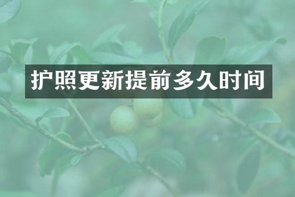 护照更新提前多久时间