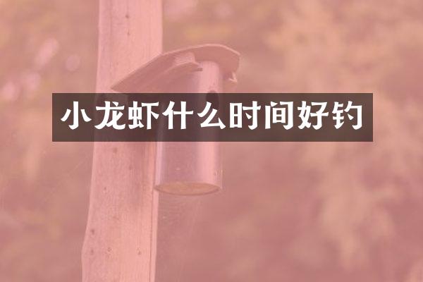 小龙虾什么时间好钓