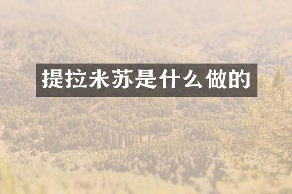 提拉米苏是什么做的