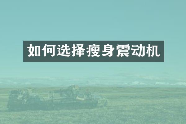 如何选择瘦身震动机