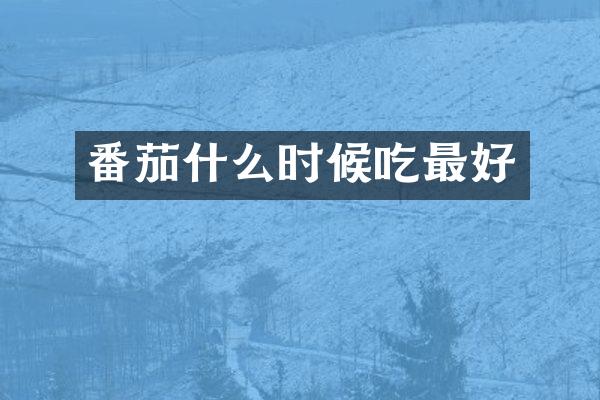 番茄什么时候吃最好