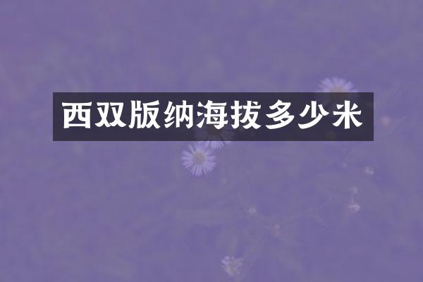 西双版纳海拔多少米