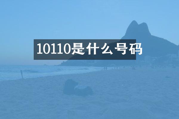 10110是什么号码