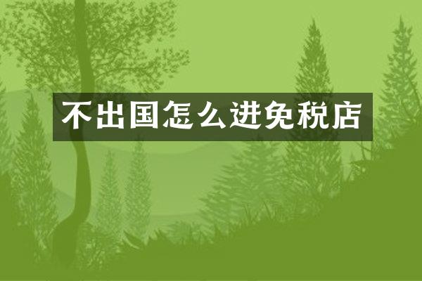 不出国怎么进免税店