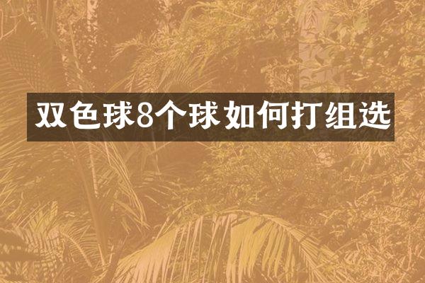 双色球8个球如何打组选