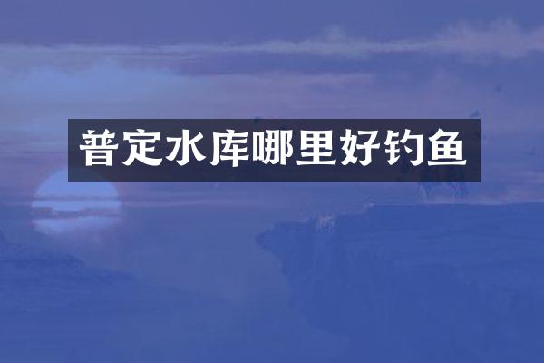普定水库哪里好钓鱼